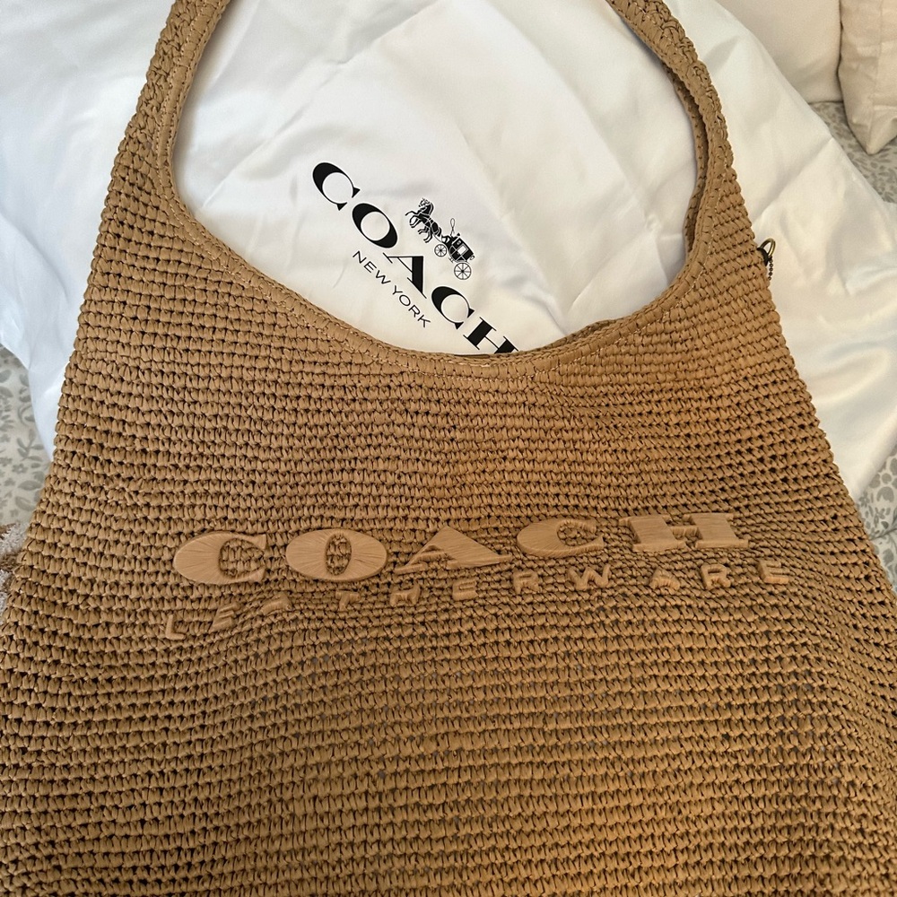 Coach Tan Textured Shoulder Bag